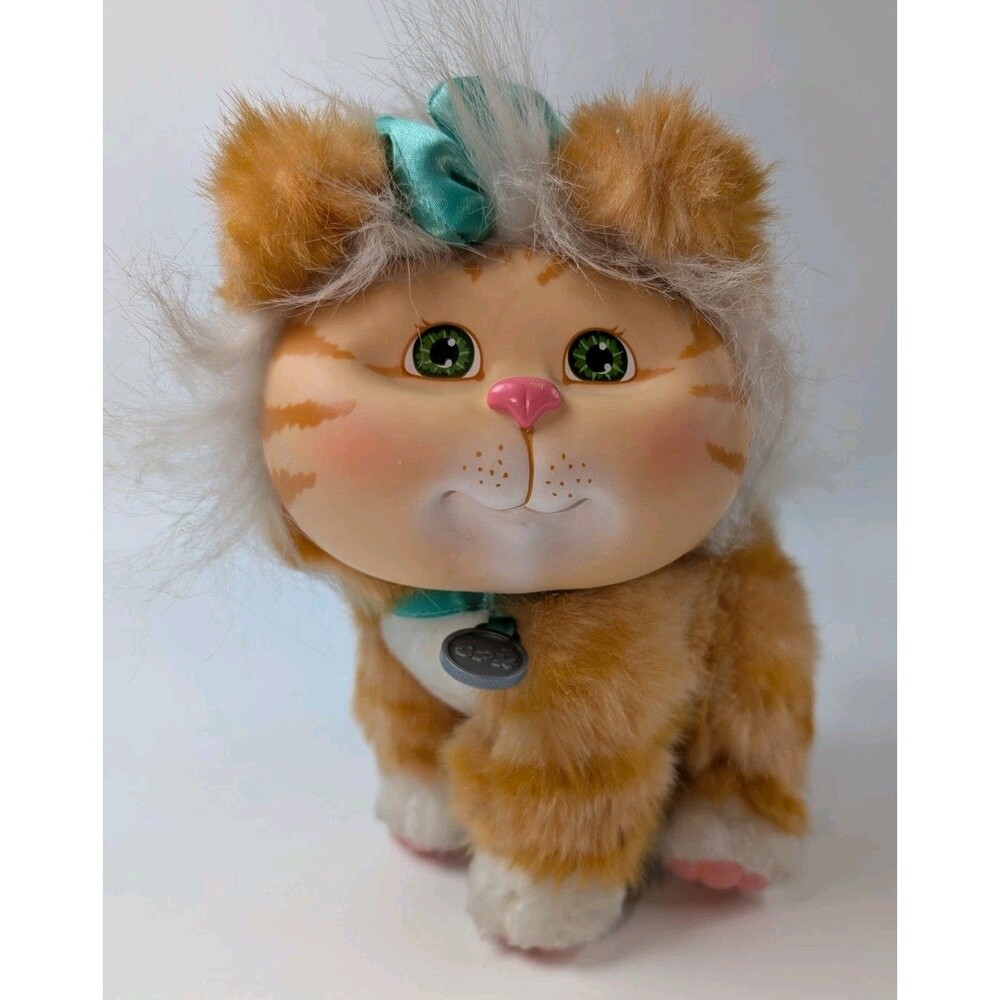 VTG 1996 Adopt N Love Mattel Arco Orange Tabby Cat Plush Vinyl Cabbage Patch